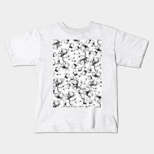 Flower pattern (black and white) Kids T-Shirt